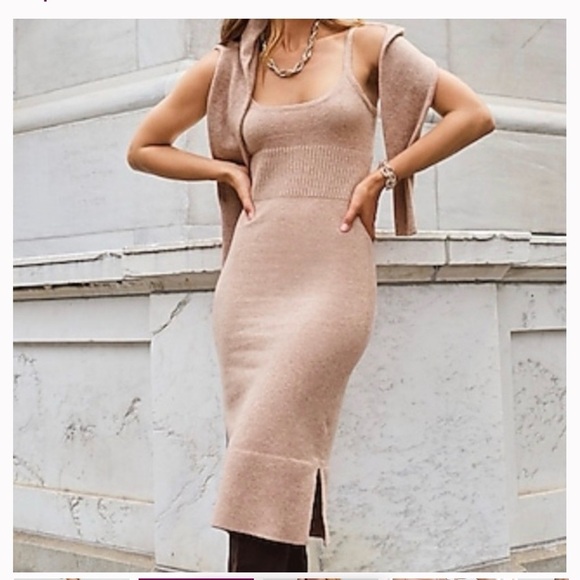 Express Dresses & Skirts - Express Sleeveless Knit Midi Dress in Taupe